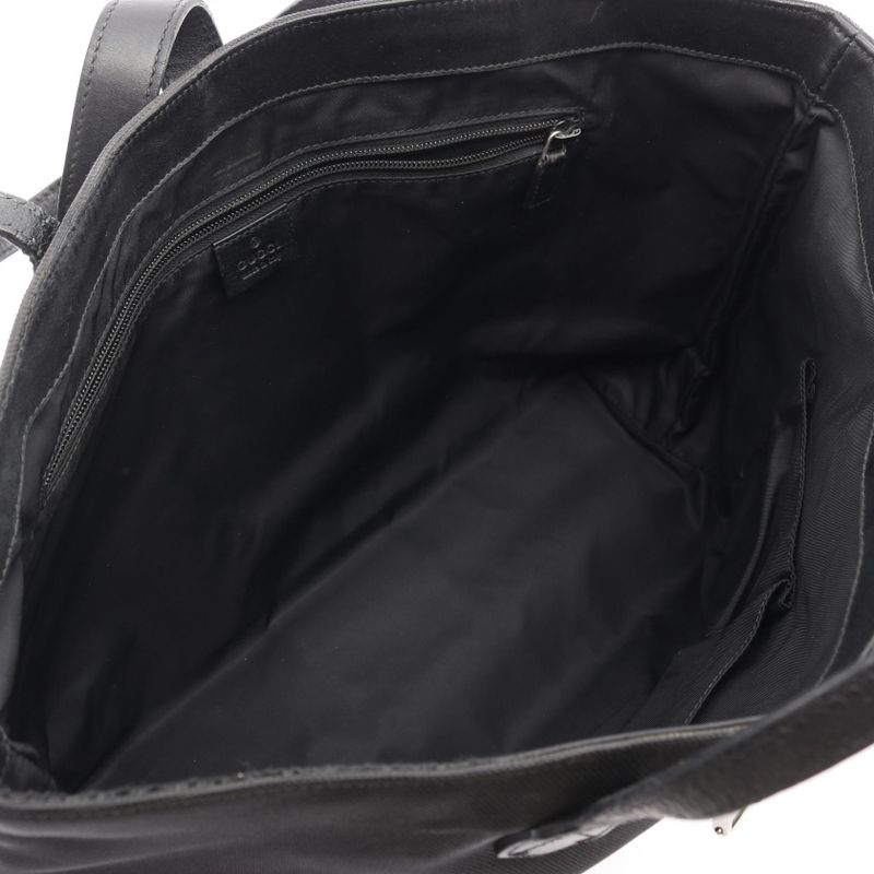 Gucci Tote Bag Sherry Line Black Canvas Leather — view 3
