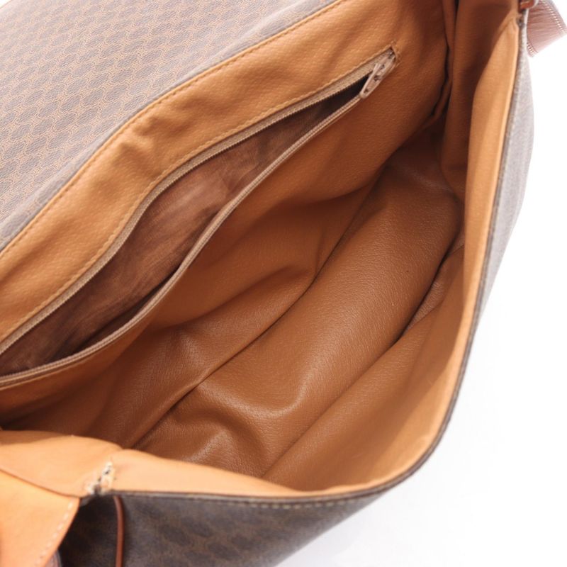 Celine Shoulder Bag Macadam Dark Brown Leather — view 3