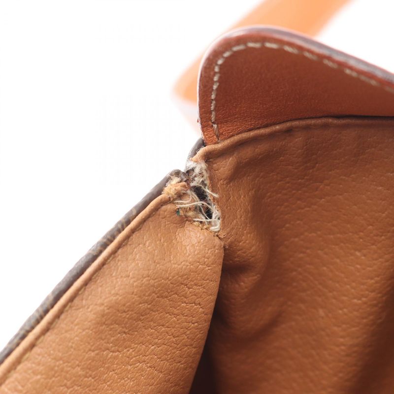 Celine Shoulder Bag Macadam Dark Brown Leather — view 5
