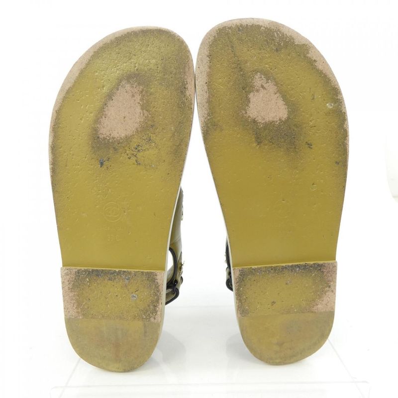Chanel Size 37 Lambskin Khaki Sandals — view 4