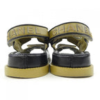 Chanel Size 37 Lambskin Khaki Sandals — view 5