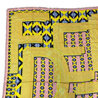 Fendi Scarf Shawl Accessory Large Allover Pattern Silk Wool Yellow Pink — view 4
