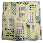 Fendi Scarf Shawl Accessory Large Allover Pattern Silk Wool Yellow Pink — view 6