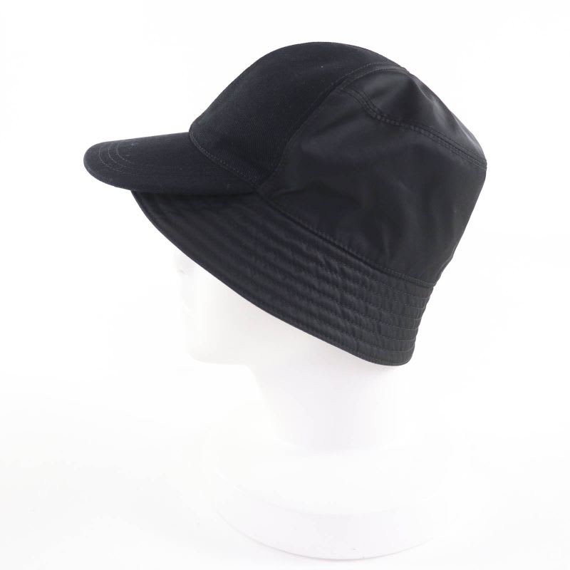 Prada 2 Hc281 Triangle Logo Re-nylon Bucket Hat Black — view 3