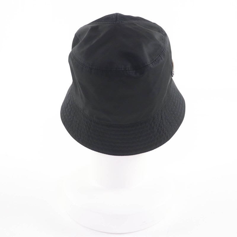 Prada 2 Hc281 Triangle Logo Re-nylon Bucket Hat Black — view 4
