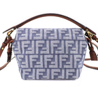 Fendi 2025 8 Bs105 Mamma Baguette Small Denim Zucca Pattern FF Hand Shoulder Bag Gray
