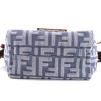 Fendi 2025 8 Bs105 Mamma Baguette Small Denim Zucca Pattern FF Hand Shoulder Bag Gray