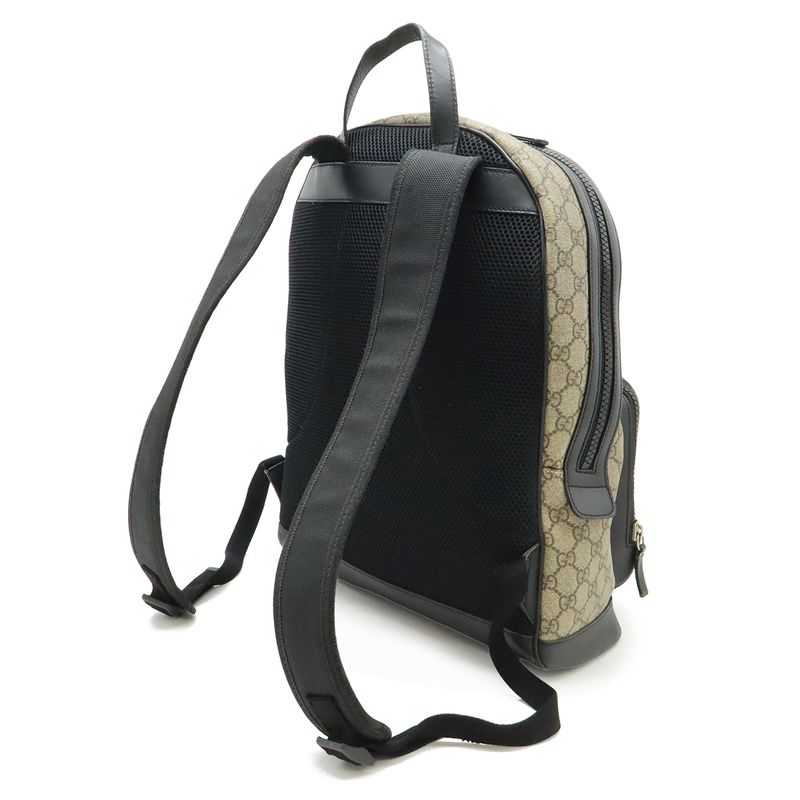 Gucci GG Supreme Backpack Rucksack Sac Daypack Leather Beige Black Silver — view 2