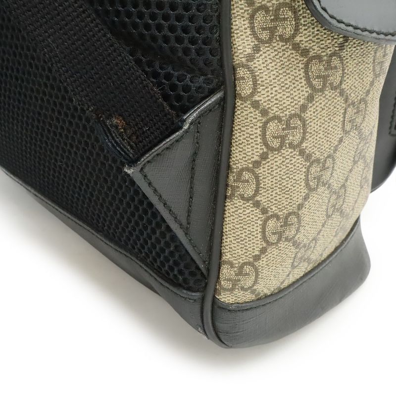 Gucci GG Supreme Backpack Rucksack Sac Daypack Leather Beige Black Silver — view 8