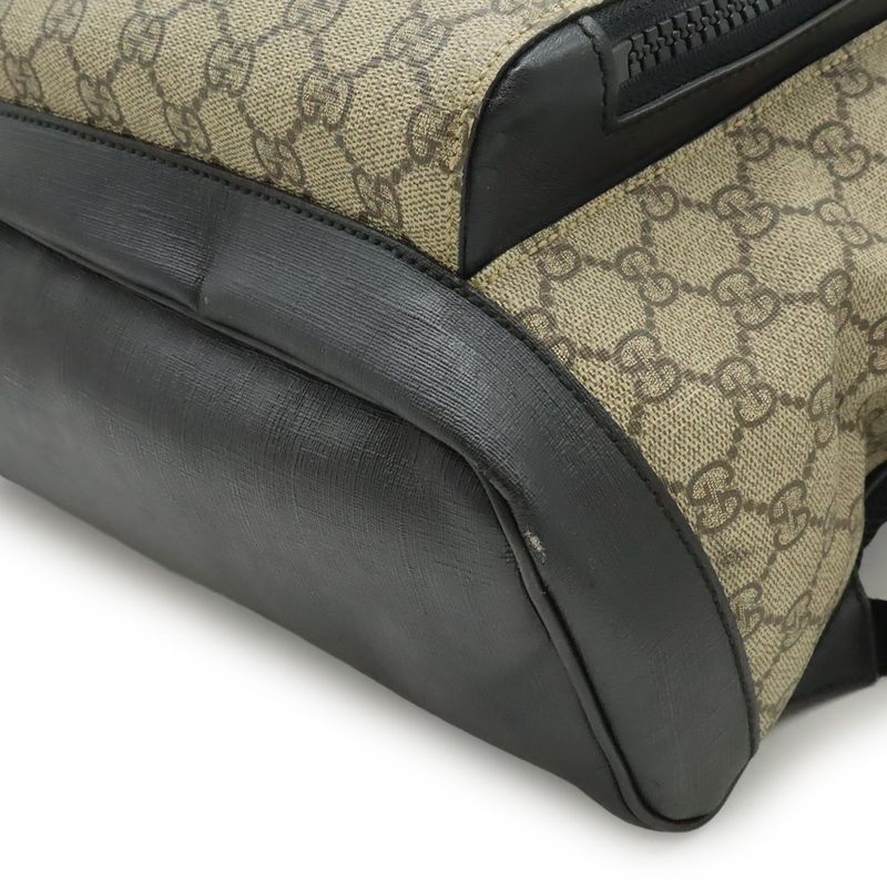 Gucci GG Supreme Backpack Rucksack Sac Daypack Leather Beige Black Silver — view 3