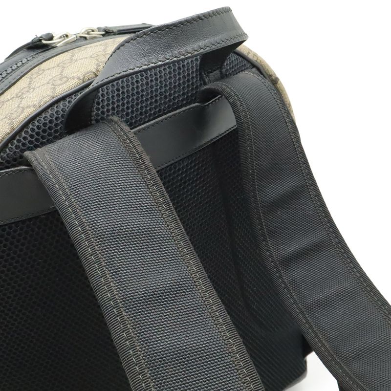 Gucci GG Supreme Backpack Rucksack Sac Daypack Leather Beige Black Silver — view 7