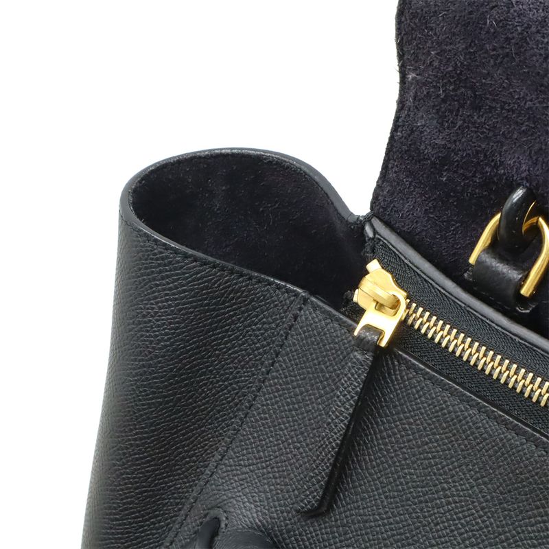 Celine Belt Bag Mini Tote 2-Way Shoulder Grained Calfskin Black — view 5