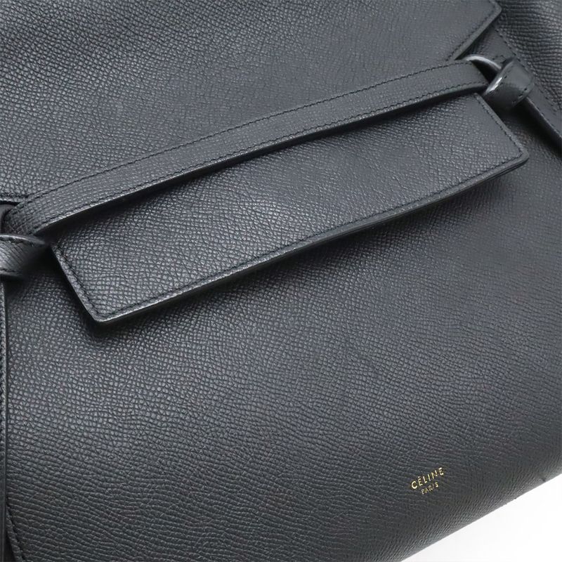 Celine Belt Bag Mini Tote 2-Way Shoulder Grained Calfskin Black — view 8