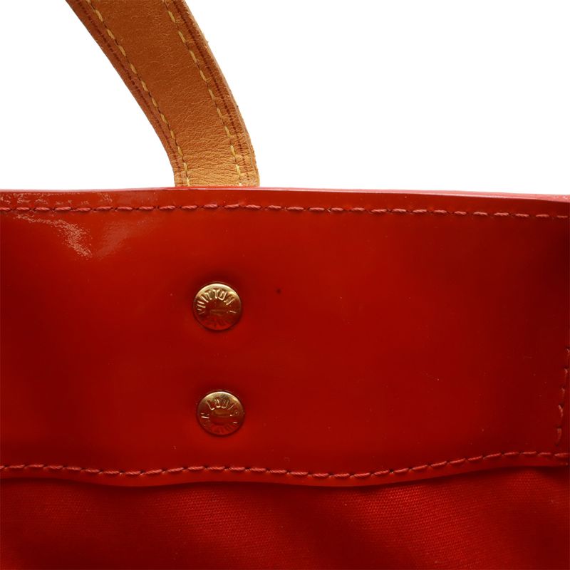 Louis Vuitton Monogram Vernis Reed PM Handbag Mini Tote Bag Rouge Red — view 6