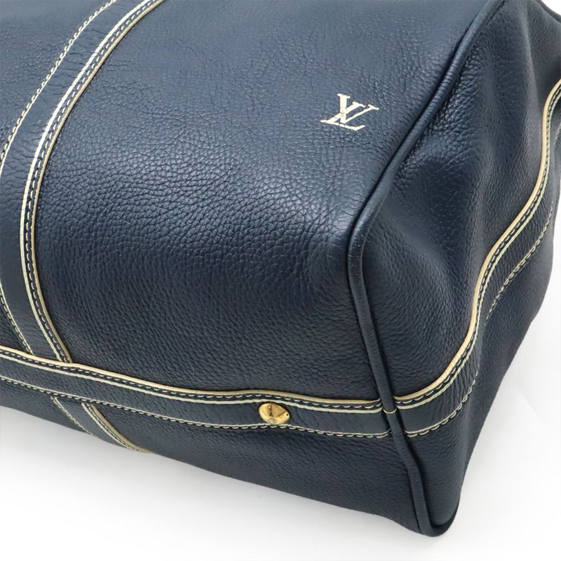 Louis Vuitton Tobago Keepall 50 Boston Bag Travel Purse Leather Navy — view 3