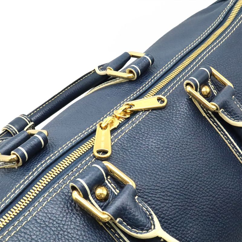 Louis Vuitton Tobago Keepall 50 Boston Bag Travel Purse Leather Navy — view 5