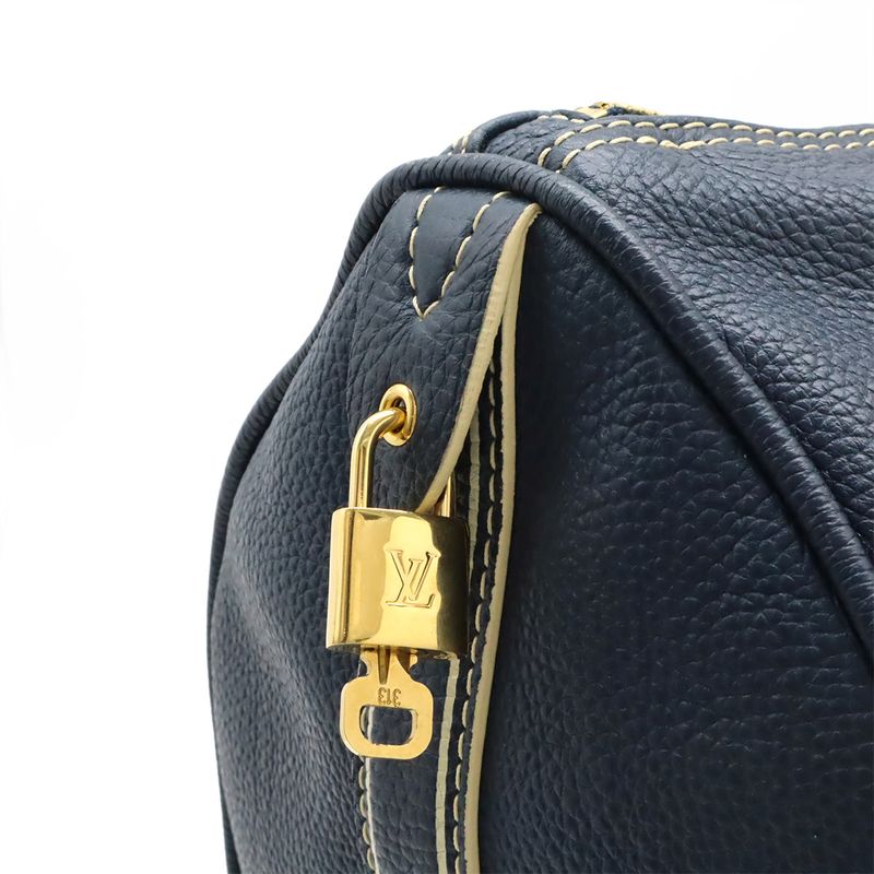 Louis Vuitton Tobago Keepall 50 Boston Bag Travel Purse Leather Navy — view 8