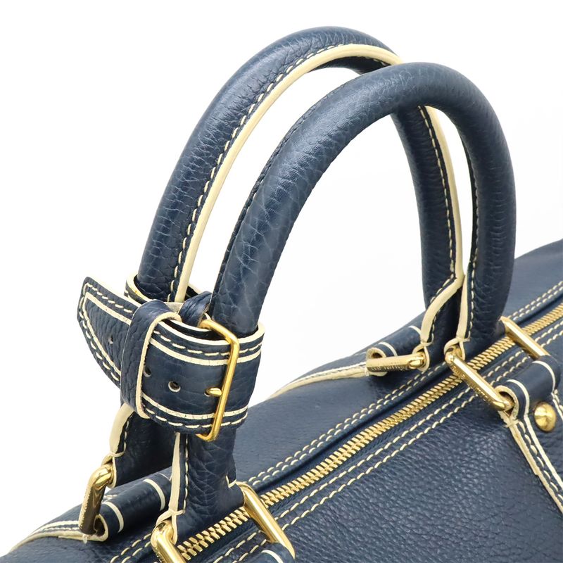 Louis Vuitton Tobago Keepall 50 Boston Bag Travel Purse Leather Navy — view 4
