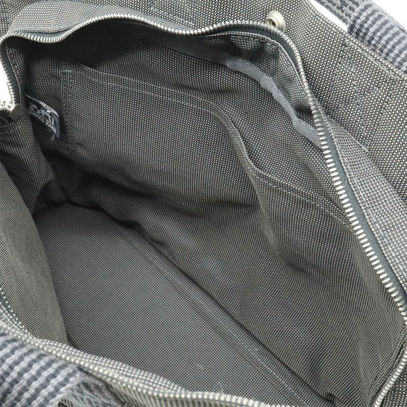 Hermes Her Line Tote MM Bag Handbag Canvas Gray Black Silver Hardware New — view 7
