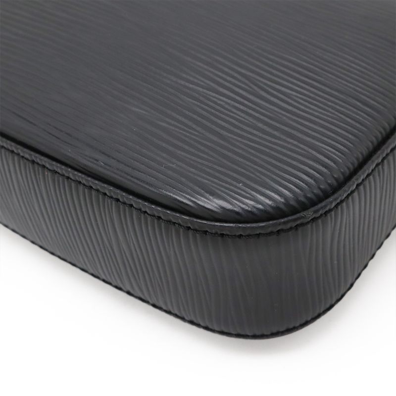 Louis Vuitton Epi Pochette Accessory Pouch Handbag Noir Black Silver Hardware — view 3