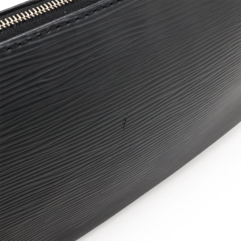 Louis Vuitton Epi Pochette Accessory Pouch Handbag Noir Black Silver Hardware — view 4