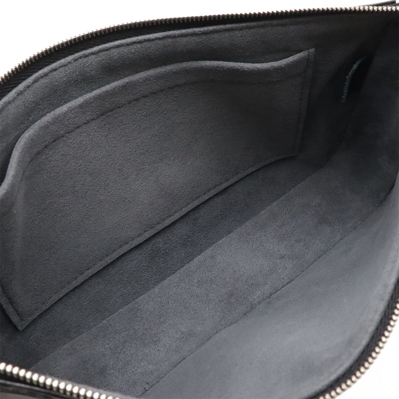 Louis Vuitton Epi Pochette Accessory Pouch Handbag Noir Black Silver Hardware — view 8