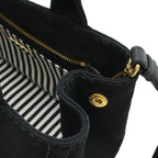 Prada Canapa Tote Bag 2-Way Shoulder Striped Crossbody Canvas Nero — view 5