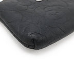 Chanel Camellia Coco Mark Coin Case Purse Lambskin Leather Black Silver — view 4