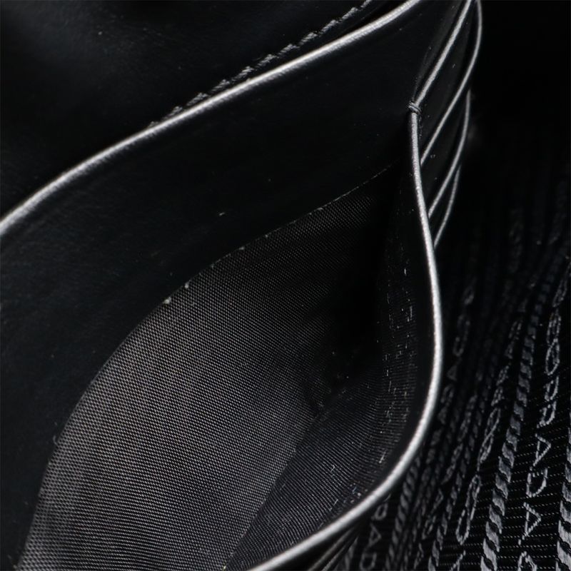 Prada Second Bag Clutch Multi Pouch Leather Nero Black Silver Hardware — view 7
