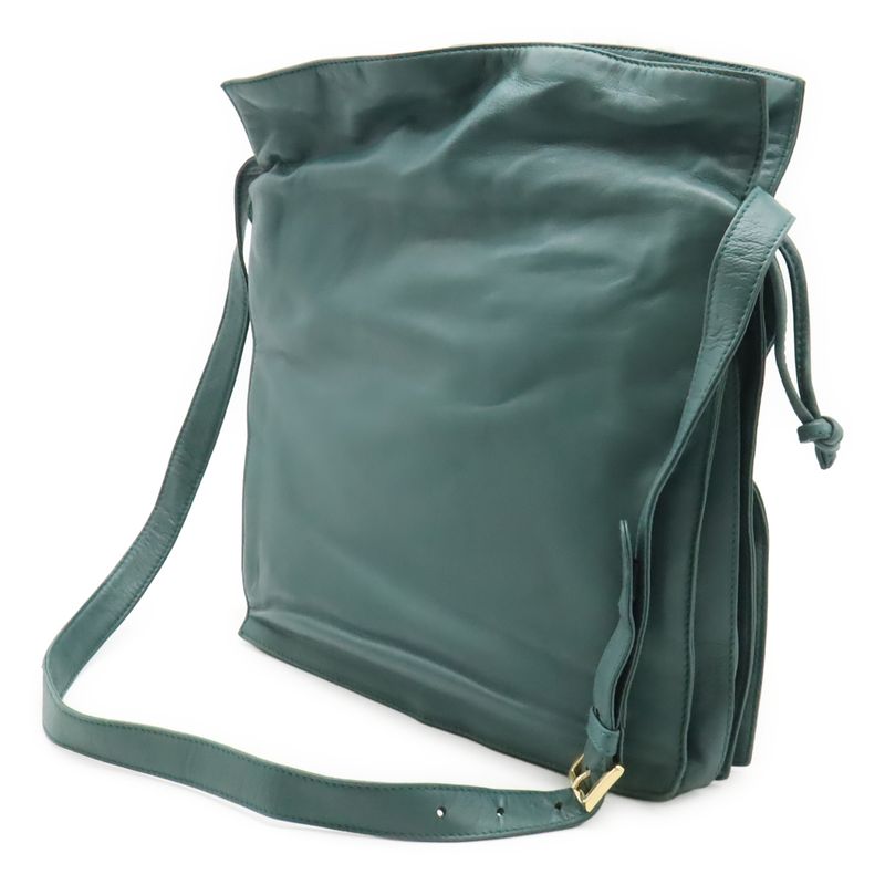 Loewe Flamenco Drawstring Bag Shoulder Crossbody Nappa Leather Blue Green — view 2