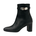 Hermes Saint Germain Boots Short Shoes Leather Black Silver Kelly Hardware — view 3