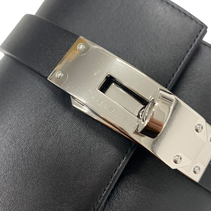 Hermes Saint Germain Boots Short Shoes Leather Black Silver Kelly Hardware — view 9