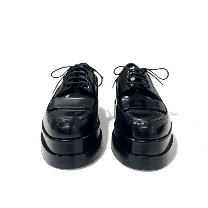 Hermes Loafers Leather Shoes Black Thick Sole — view 2