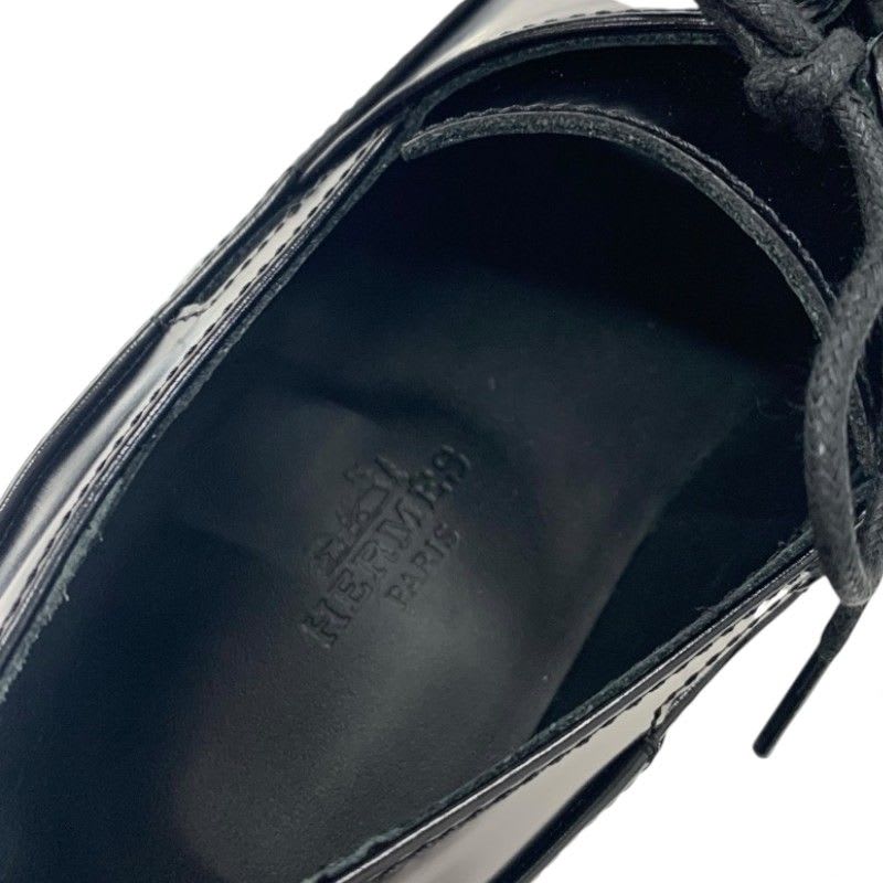Hermes Loafers Leather Shoes Black Thick Sole — view 7