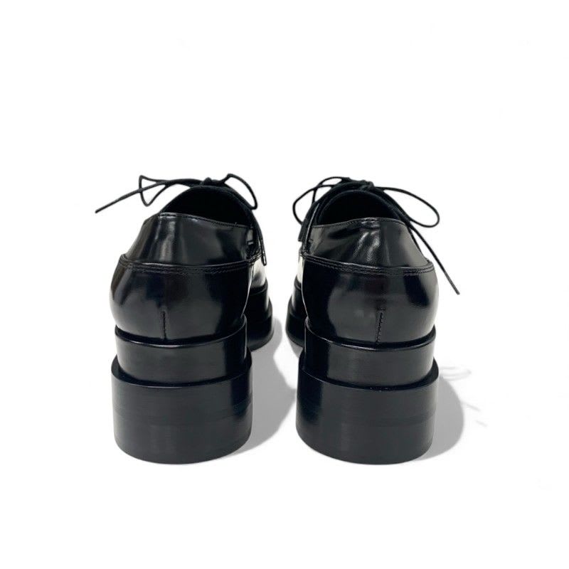 Hermes Loafers Leather Shoes Black Thick Sole — view 5