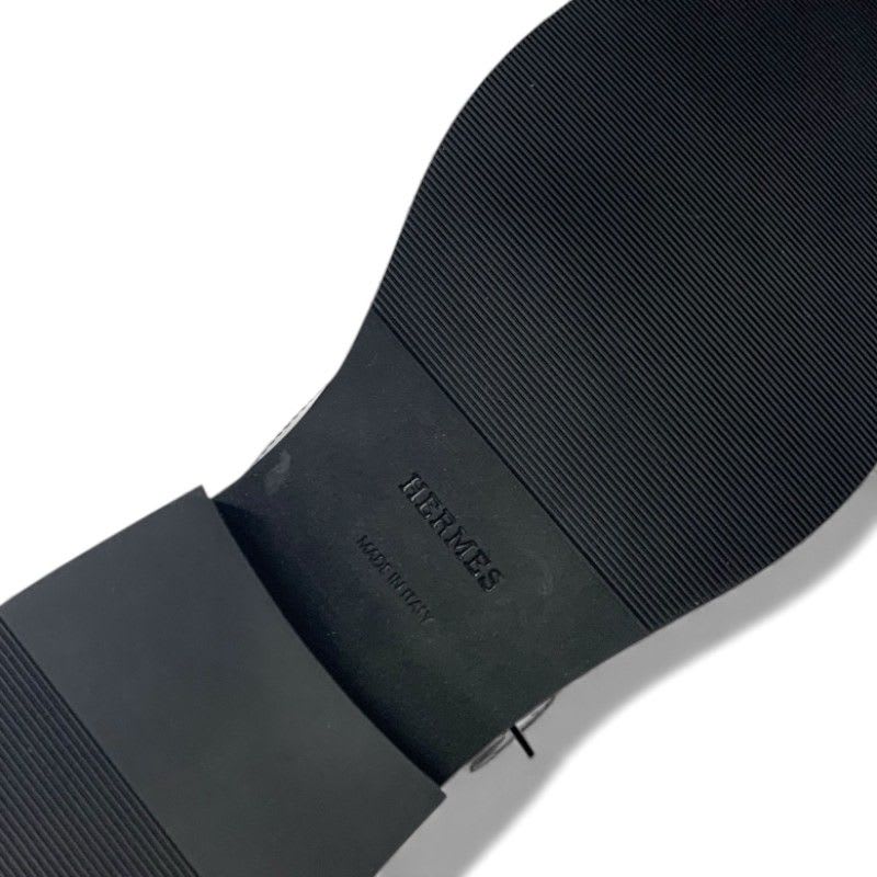 Hermes Loafers Leather Shoes Black Thick Sole — view 8