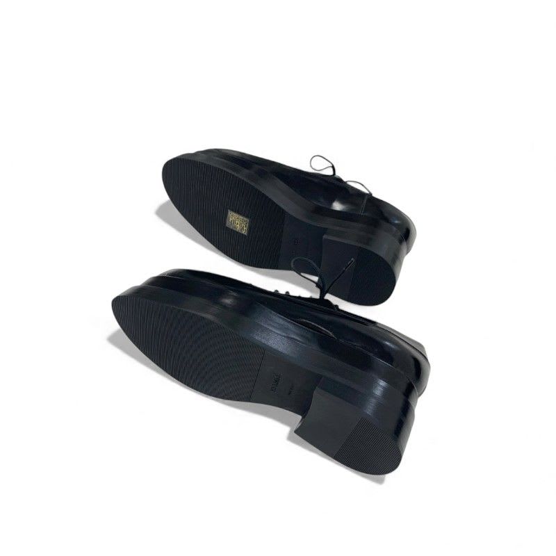 Hermes Loafers Leather Shoes Black Thick Sole — view 6
