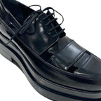 Hermes Loafers Leather Shoes Black Thick Sole — view 9