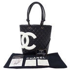 Chanel Bag Tote Lambskin Cambon Medium Black Handbag — view 5