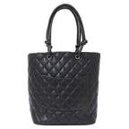 Chanel Bag Tote Lambskin Cambon Medium Black Handbag — view 2