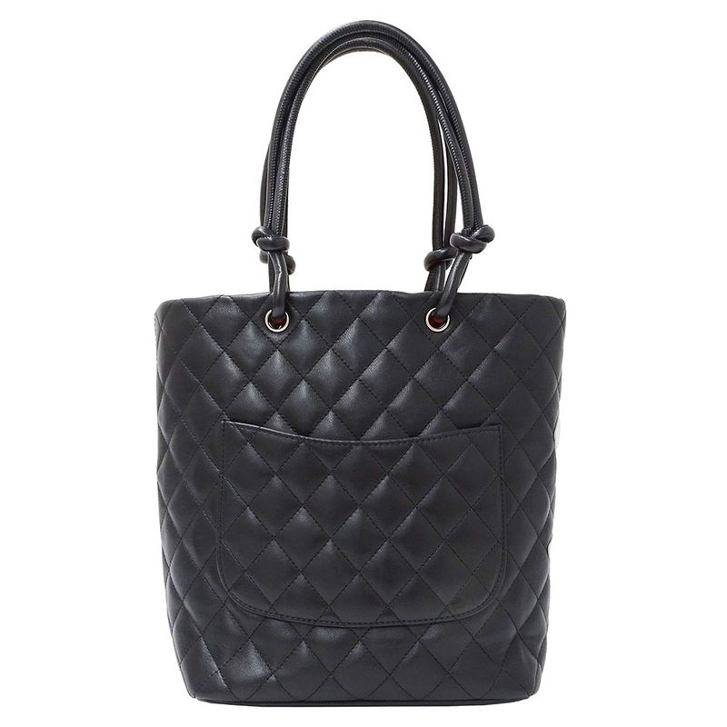 Chanel Bag Tote Lambskin Cambon Medium Black Handbag — view 2