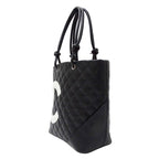 Chanel Bag Tote Lambskin Cambon Medium Black Handbag — view 4