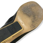Fendi First Boots Short Shoes Leather Black Gold Metal Heel FF Logo — view 7