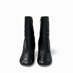 Fendi First Boots Short Shoes Leather Black Gold Metal Heel FF Logo — view 2