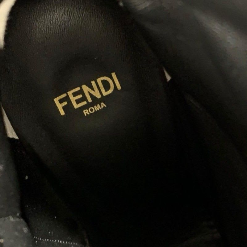 Fendi First Boots Short Shoes Leather Black Gold Metal Heel FF Logo — view 8