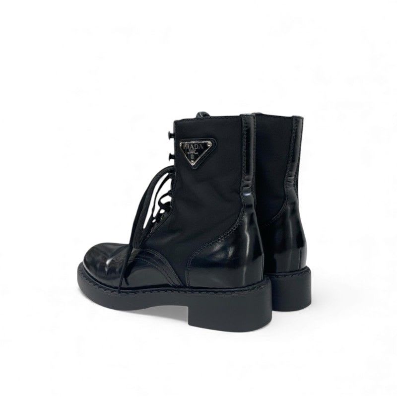Prada Boots Short Shoes Nylon Leather Black Re-nylon Brushed — view 4