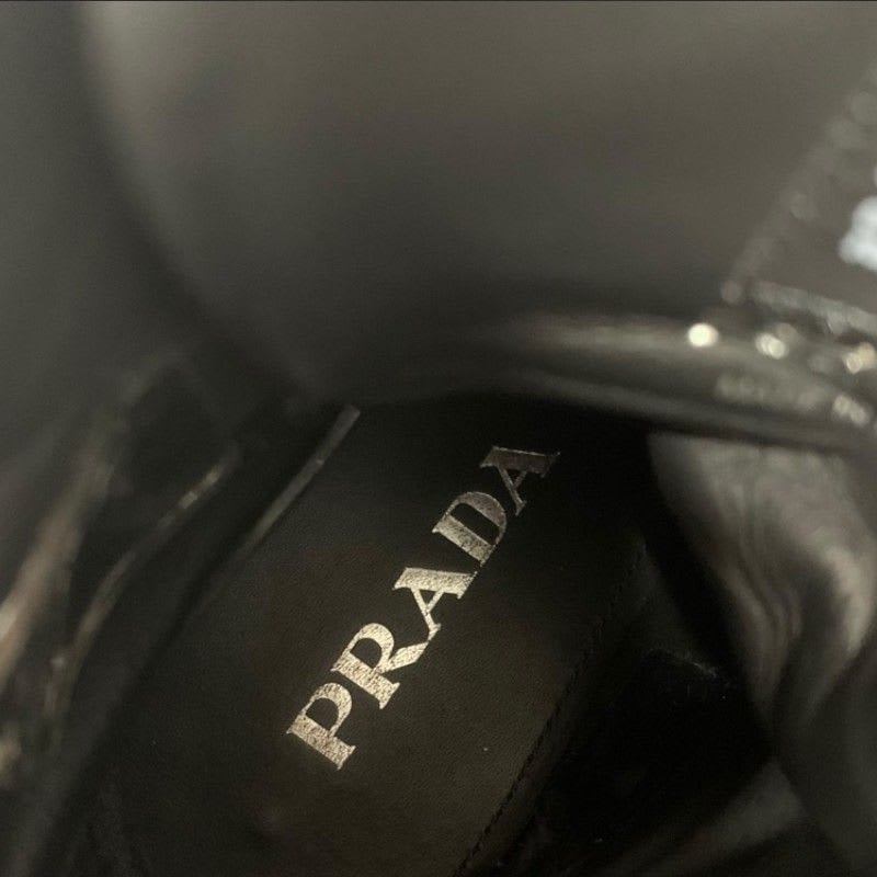 Prada Boots Short Shoes Nylon Leather Black Re-nylon Brushed — view 7