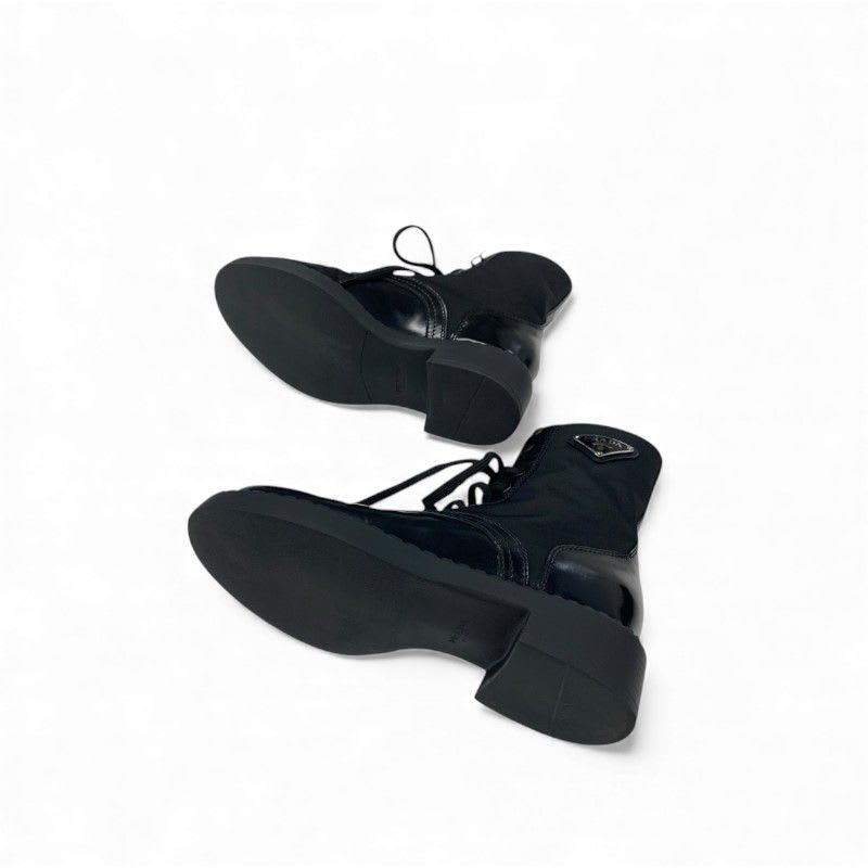 Prada Boots Short Shoes Nylon Leather Black Re-nylon Brushed — view 6