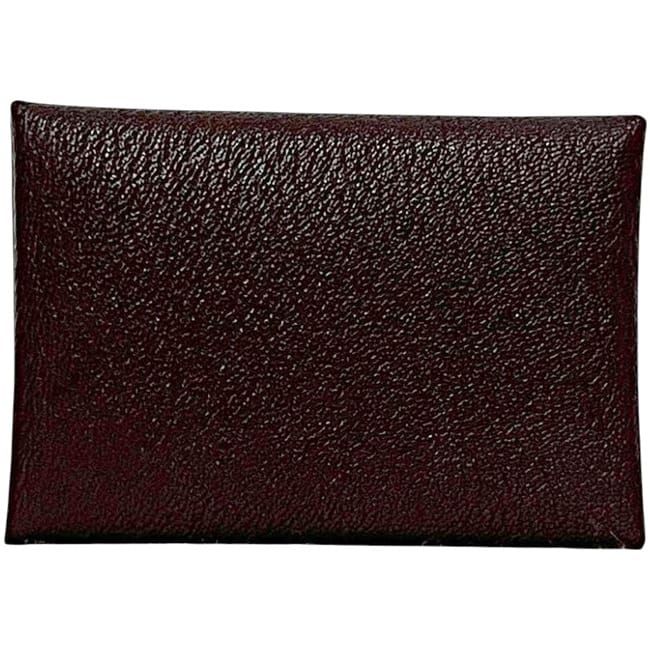 Hermes Bifold Wallet Calvi Duo Brown Blue Coin Purse — view 5
