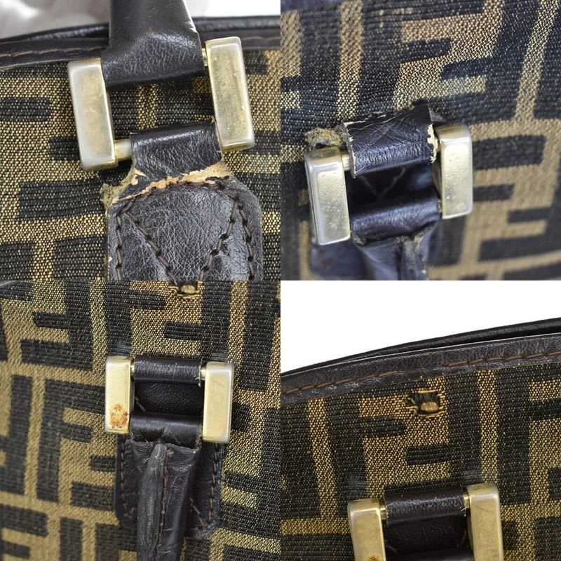 Fendi Handbag Zucca Pattern Brown Canvas Leather 62 Bs172 — view 8